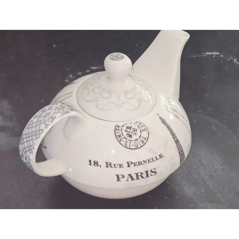 Paula Scaletta PPD Paris Postcard Bone China Teapot Eiffel Tower